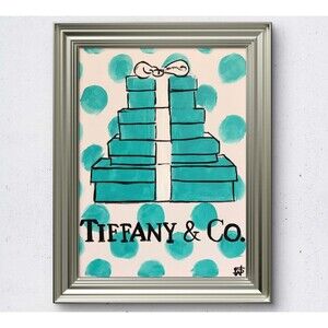 WS original tiffany's painting 12X16 canvas acrylic abstract modern fine art